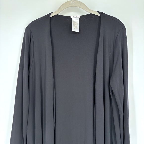 Wolford Black Long Sleeve Open Front Cardigan Sz L Pockets Travel Oversized - Picture 3 of 12